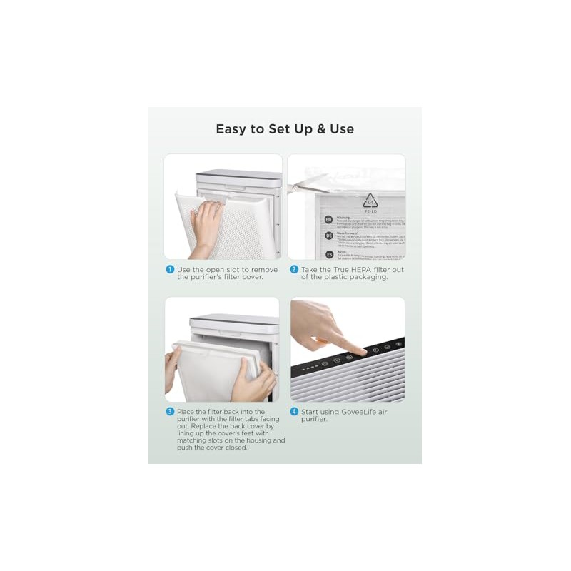 GoveeLife Air Purifier Replacement Accessories for H7124,H712C, 2 pack