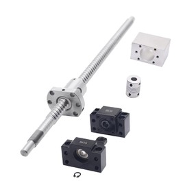 400mm Ball Screw RM1204 SFU1204 (End Processing) with Metal Ball Screw Nut and BK10/BF10 End Supports for DIY CNC Machine and 3D Printer