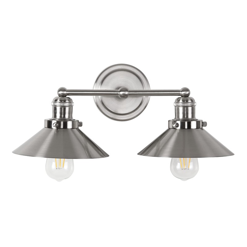JONATHAN Y JYL7427B July 17.5" 2-Light Metal Shade Farmhouse Sconce