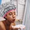 Lotsdonxia Reusable Double Thickened Shower Cap Waterproof Comfort and Trendiness
