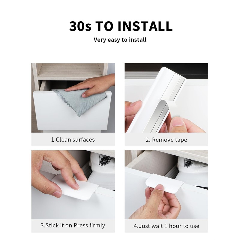 BaiNong 5 Pack 3 inch self Adhesive Cabinet pulls Adhesive