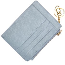 Womens Slim Credit Card Holder Mini Front Pocket Wallet Coin Purse Keychain Card Fashion Wallet(LicheeLBlueNew)
