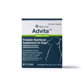 Vet One Advita™ Probiotic Powder for Dogs, a Daily Nutritional Supplement to Maintain Immune System, Appetite, & Digestion in 30, 1g Packets (3-Pack)