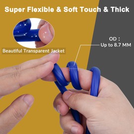 HiFind 4 Gauge 4 AWG 15 Ft Blue Power/Ground Wire Cable, True Spec Transparent Flexible Soft Touch Welding Battery Cable for Car Audio, Speaker, Solar, Marine, Generator, Automotive, RV