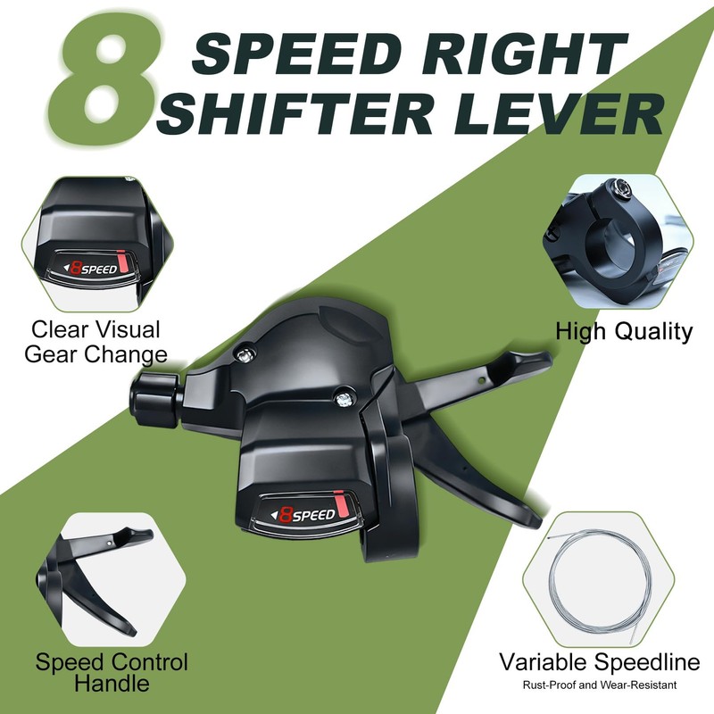 PATHGNAR 8 Bike Shifter Lever, 3x8 Speed Bike Shifter Thumb
