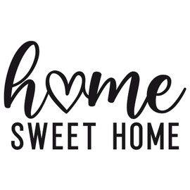GRAZDesign Wall Tattoo Home Sweet Home Sticker Decorative Living Room Hallway Wall Sticker for Wall Cupboard Door - 67 x 40 cm / Black