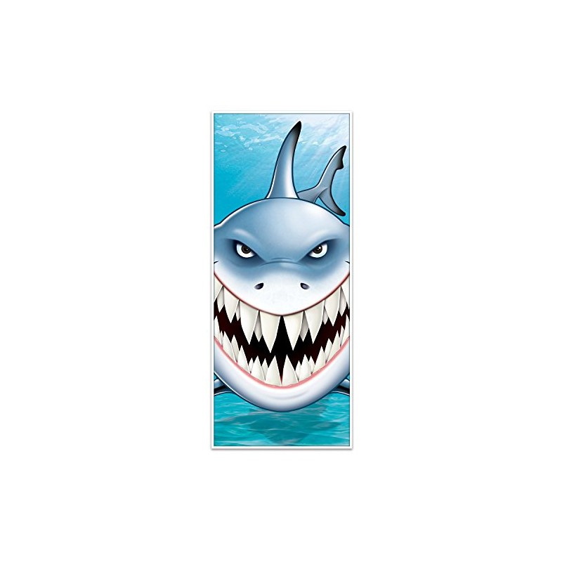Beistle Shark Face Plastic Door Cover- 1 pc