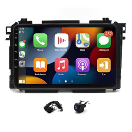 IKASEFU 9" Android 13 Wireless CarPlay Android Auto Car Radio Receiver for Honda HR-V 2016-2019, 2+32G Touch Screen Double Din Car Stereo with GPS Navigation WiFi Bluetooth AHD Backup Camera Mic