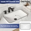 DeerValley Vessel Sink Rectangular, 18.9"x11.61" White Semi Recessed Bathroom Sink