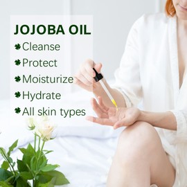 Uocasi Organic Jojoba Oil, 100% Pure (2.02oz Large) | Natural Cold Pressed Unrefined Hexane Free Oil for Hair & Face | Carrier Oil for Gua Sha Massage,Suitable for Men Women