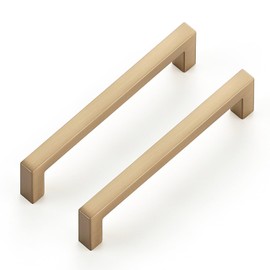 Ravinte Cabinet Handles Solid Slim Champagne Bronze 30 Pack 3-3/4 Inch Hole Center Square Bar Drawer Handles Kitchen Cabinet Pulls Drawer Kitchen Cabinet Hardware