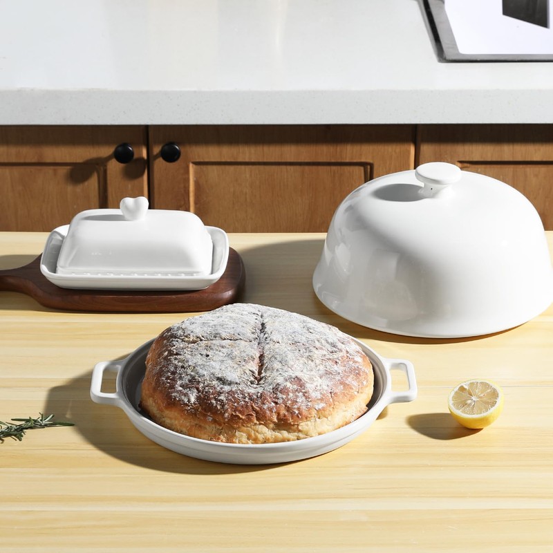 Sweejar Ceramic Bread Oven with Lid, Large Sourdough Bread Baking