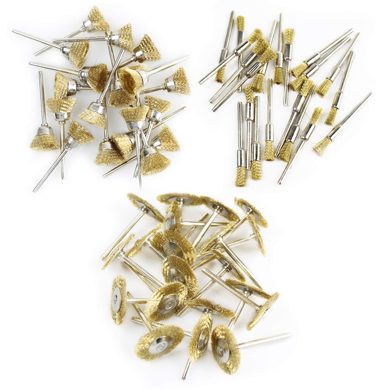 PHYHOO Brass Wire Brushes Cup Wheels Polish Cleaning Brush Kit