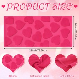 DERTE 2 Pcs Heart Valentine's Day Hand Towels Set Red Bathroom Decorative Towel 13.7 x 29.5 Inches Soft Cotton Kitchen Towels for Drying Cleaning Cooking Loved Ones