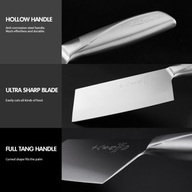 SHI BA ZI ZUO Meat Cleaver Knife, Heavy Duty Blade for Kitchen Professional Butcher Bone Chopper with Stainless Steel Handle, Christmas Gifts for Him