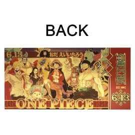 Anime One Piece Gold Coated Bookmarks, Straw Hat Pirates Limited Edition Collectible Banknote (10 PCS, Gold)