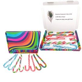 Bonds of London Peppermint Candy Canes,strawberry,Bubblegum,fruit Flavours 20g, 8 pcs - Red and green Christmas candy canes sweet Gifts, Festive Treat, Christmas Tree Decoration, Birthday Gifts (8)