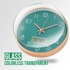 BAKBRAND Wall Clock with LCD Display Non-Ticking Silent Quartz Movement