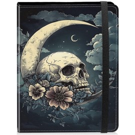 NLZQTTBD Photo Album 4x6 Photos - 120 Photos Capacity PU Leather Cover,cute small photo album with Strong Elastic Band,for Wedding baby Travel Family photo book Album,Skull On The Moon