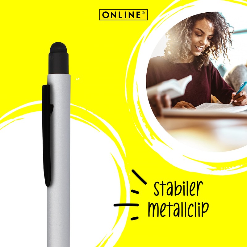 Online Ballpoint Pen Aluminium Stylus Silver, Retractable Ballpoint Pen Made