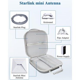 LuxiSync Starlink Mini Carry Case – Outdoor Travel Case for Standard Starlink Mini Accessories, Large Capacity, Semi-Rigid EVA Protection