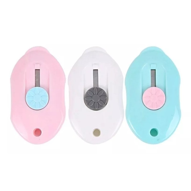 KFMX Set De 4 Mini Cutters Retraible Navaja Oficina Estudiante