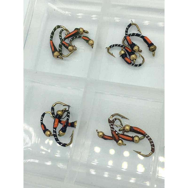Fly Fishing 32 Beadhead Epoxy Buzzers + FREE FLY BOX