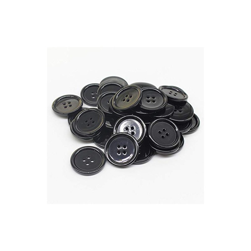 YaHoGa 40 botones de resina negra de 30 mm para