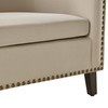 BELLEZE Modern Tub Barrel Accent Chair Upholstered Linen with Nail