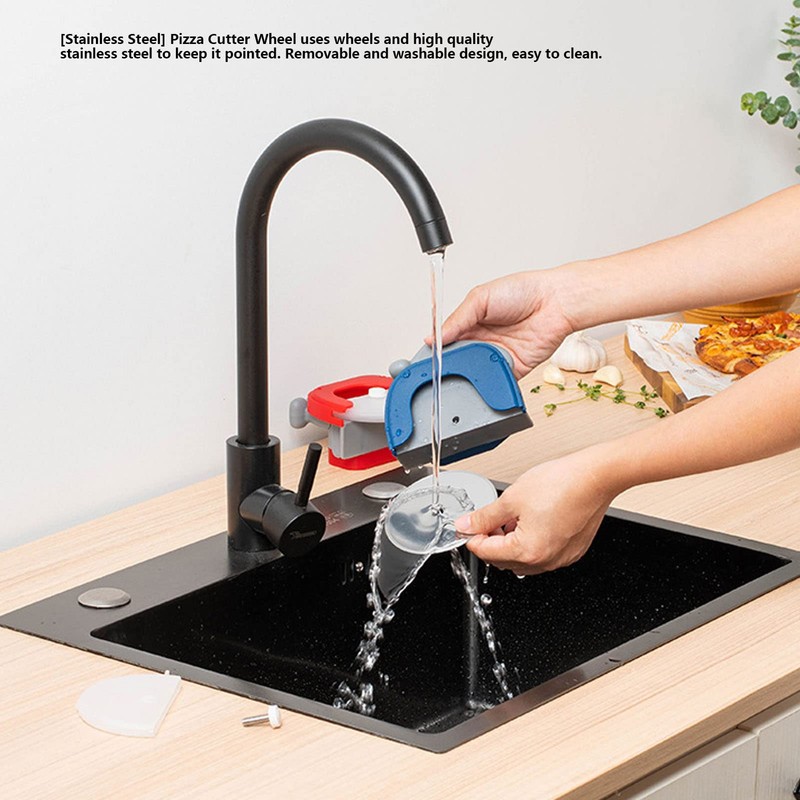 Pizza Cutter Wheel Stainless Steel Ergonomic Blade Protection Comfortable Handle