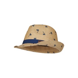 Sterntaler Straw Hat Palm Trees - Classic Sun Hat with Allover Palm Tree Print - UV Protection 50+ Summer Hat - Boys Beach Cap - Baby and Children's Headpiece, beige, 49