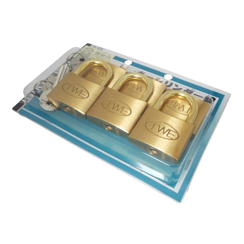 Wake Sangyo TWE VA-035 Identical Key Cylinder Lock, Padlock, 1.6