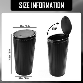 KFDDRN Car Waste Bin with Lid, Car Waste Bin Small, Car Waste Bin Interior, Waterproof & Odour-Resistant, with 2 Rolls of Bin Liners, Practical Mini Waste Bin for Cars, Home, Office, Bedroom