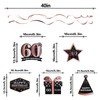LINGTEER Happy 60th Birthday Decorations - 12Pcs Birthday Black &