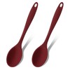 GEEKHOM Silicone Cooking Spoons, 2 Pieces 11" Heat Resistant Silicone