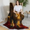 Decorative Lion Throw Blanket, Fuzzy Soft Cozy Flannel Blanket for