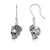 Seiyang arete de calavera de plata de ley con diseño