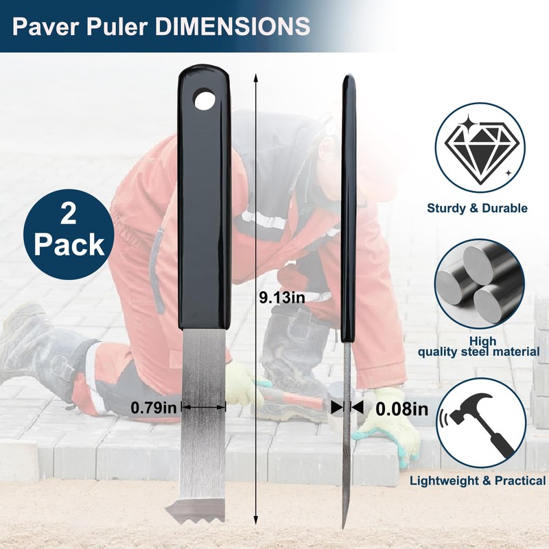 Heavy-Duty Paver Puller & Extractor Tool, Steel Paver Lifter with