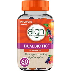 Align DUALBIOTIC PREbiotic + PRObiotic Gummies for Women & Men, Helps Support a Healthy Digestive System, Made With Naturally Fruit Flavours, 60 Count