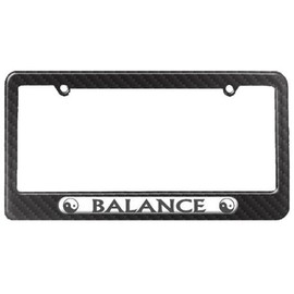 GRAPHICS & MORE Balance - Yin Yang - Chinese Symbol License Plate Tag Frame - Carbon Fiber Patterned Finish