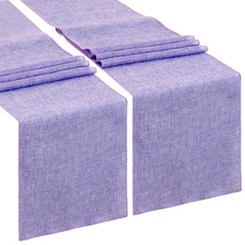 LuoluoHouse Burlap Table Runners Lavender Table Runner 2 Pack 13x84 inch Light Purple Jute Table Linen for Birthday Picnic Camping Rustic Wedding Spring Table Decorations