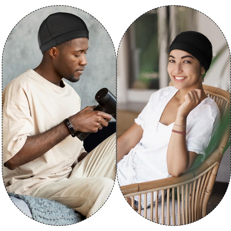 Wanmu Silk Bonnet with Wave Caps, Soft Satin Hair Bonnets