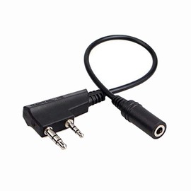 Retevis TCK01 2-Pin to 3.5mm Audio Adapter for Walkie Talkies, Headset Transfer Cable, Compatible with RT24 RT27 RT622 H777 RT668 and Two-Way Radios (1 Pcs)
