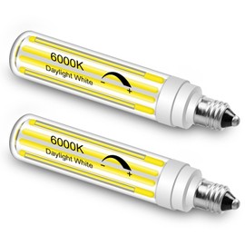 ZHENMING Updated Dimjmable E11 LED Bulb 100W 120W 150W Halogen Bulbs Equivalent,T4 COB Mini Candelabra LED Bulb Dimmable,Daylight White 6000K,15W 1500LM JDE11 120V 100W-150W LED Bulb,2 Pack