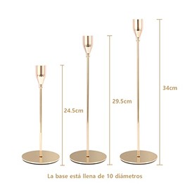 Juego De 3 Candeleros Portavelas,PortavelasDorado para Velas CóNicas Portavelas CóNicos,Centros De Mesa De Navidad,Soporte paraVelas De Pilar para Bodas,Cenas,Fiestas,DecoracióN De Cocina