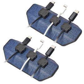 Chargeworx Magnetic Cord Holder, 3 Magnetic Cable Clips Included | Cable Management Desk Organizer, Strong Magnet Office Desk Accessories, Cable Organizer, Wire Management (2-PK Navy)