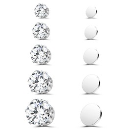 AoedeJ 5 Pairs Magnetic Earrings No Piercing Clip On Earrings Mens Earrings Studs Fake Earrings Boys Earrings Studs for Kids (Style 3)