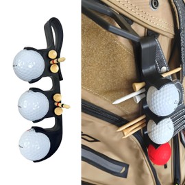 aimpiwt 2 in 1 Golf Ball Holder - Holds 3 Balls 6 Tees, Secure Lock Design, Easy Attachment to Bag, Durable & Portable Golf Accessory