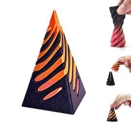 Impossible Pyramid Passthrough Sculpture, 3D Printed Spiral Cone Toy, Impossible Cone Stress Relieving Fidget Toy, Pyramid Model Desktop Decoration, Present (B)