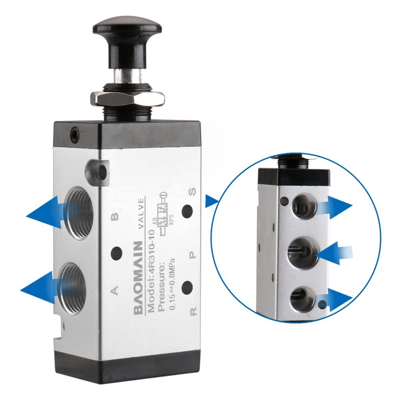 Baomain 4R310-10 2 Position 5 Way G3/8" Hand Push Pull